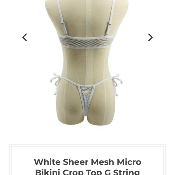 White mesh bikini 2 piece - Picture 2 of 4